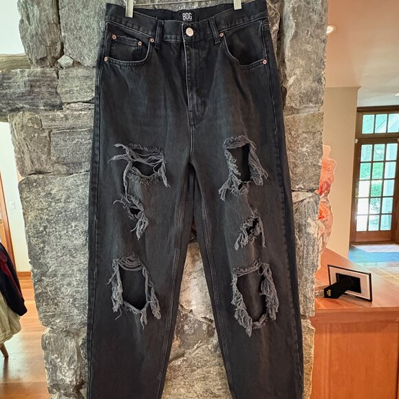 BDG/UO URBAN OUTFITTERS Denim - WOMENS BDG/URBAN OUTFITTERS HIGH RISE BAGGY BLACK RIPPED JEANS SZ 31